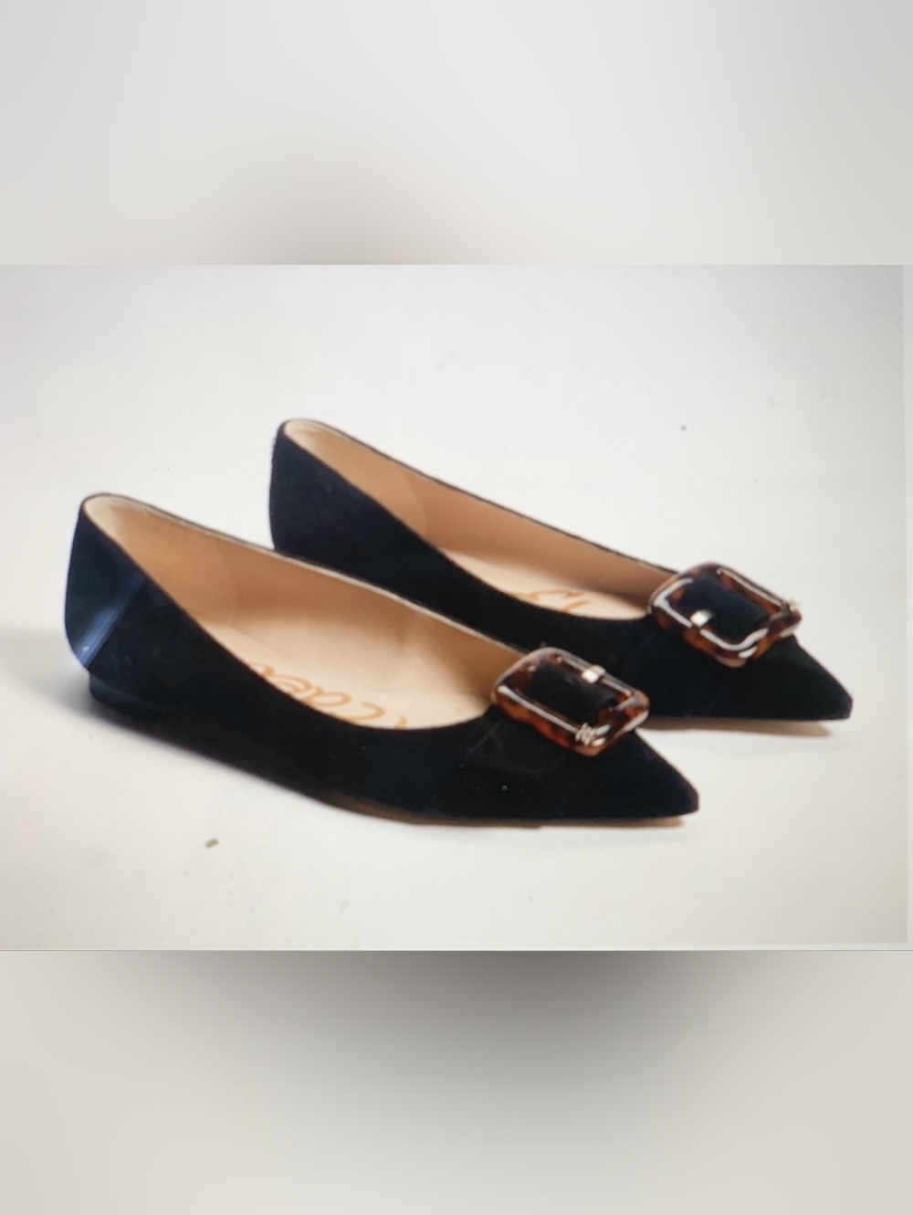 Sam Edelman | Sonja suede Tortoiseshell Buckle Flats - Picture 2 of 7